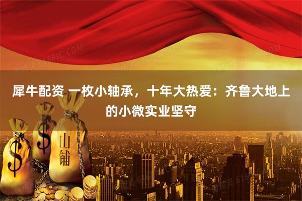 犀牛配资 一枚小轴承，十年大热爱：齐鲁大地上的小微实业坚守