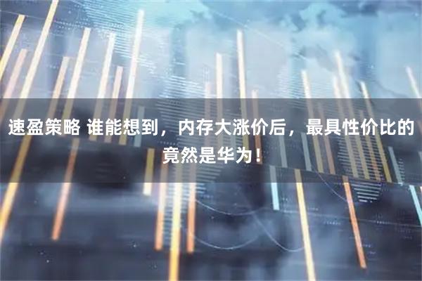 速盈策略 谁能想到，内存大涨价后，最具性价比的竟然是华为！