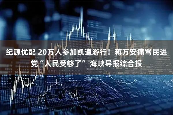 纪源优配 20万人参加凯道游行!蒋万安痛骂民进党“人民受够了” 海峡导报综合报